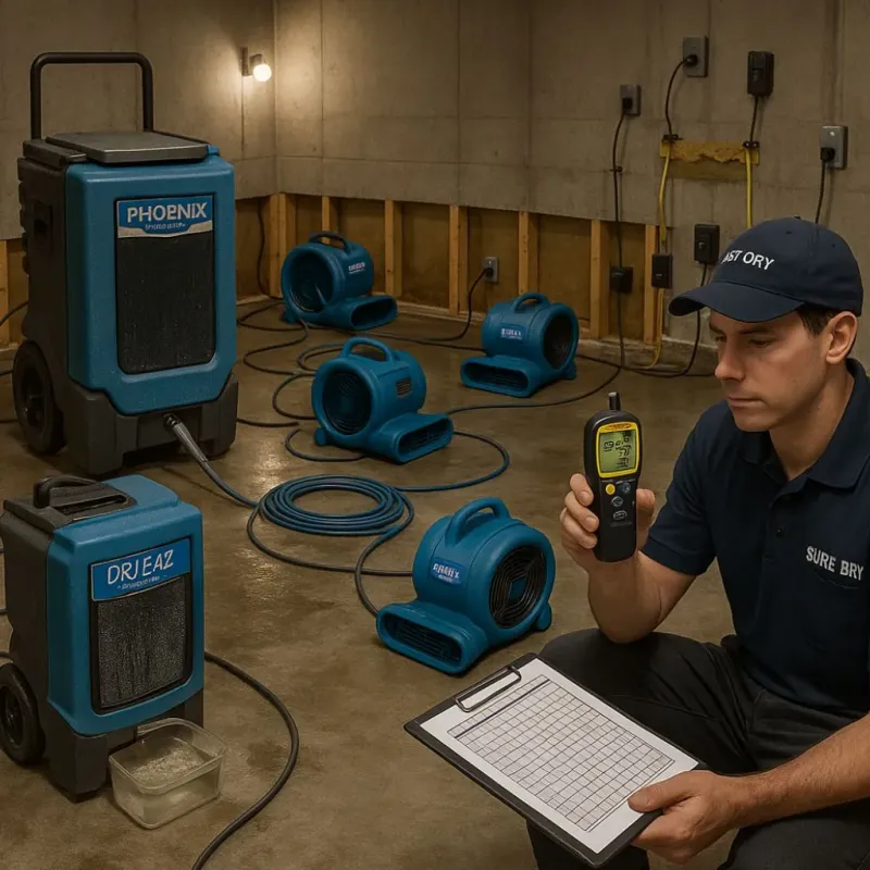 Structural Drying and Dehumidification process in Sayreville Junction, NJ